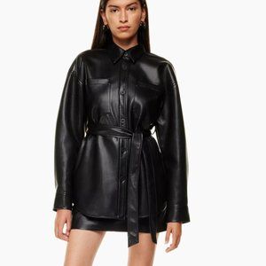 Aritzia Babaton Ava Jacket Belted Vegan Leather Shacket BRAND NEW